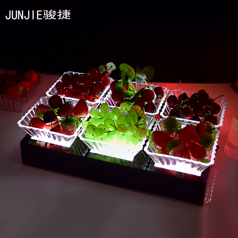 Glowing snack dish Fruit plate LED fruit tray box bar supplies KTV snack dish fruit plate bar snack rack