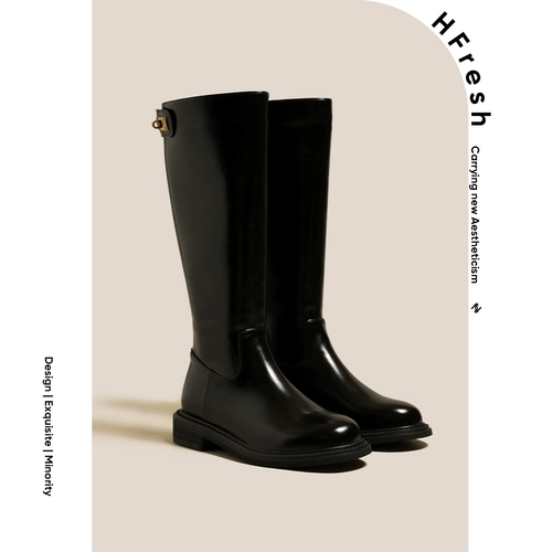 HFRESH Новые кожаные рыцарские сапоги высокие ботинки зимой, но длинные модные ботинки высотой высотой