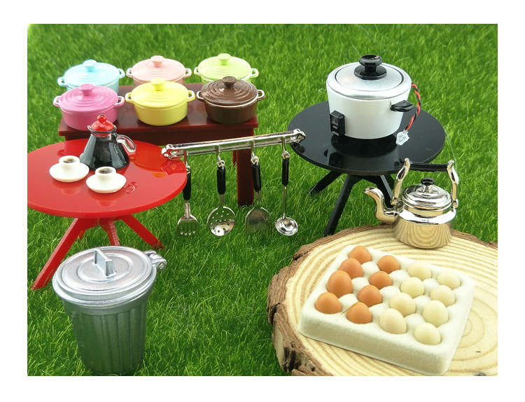 Thế giới thu nhỏ búp bê thực phẩm chơi bếp Nhật Bản cảnh nhỏ gói đồ dùng nhà bếp nồi cơm điện mô hình đồ chơi trẻ em - Phòng bếp chảo từ
