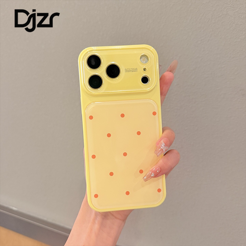 Djzr Is Suitable for Iphone17Promax Mobile Phone Case, New High-End Ins-Style Creamy Yellow Exquisite Polka Dot Design, Super Popular for Apple 16Pro, Instantly Transforms into a Large Window, Super Attractive for iPhone 15, Full Coverage Lens, Anti-Drop Protective Case Djzr Is Suitable for Iphone17Promax Mobile Phone Case, New High-End Ins-Style Creamy Yellow Exquisite Polka Dot Design, Super Popular for Apple 16Pro, Instantly Transforms into a Large Window, Super Attractive for iPhone 15, Full Coverage Lens, Anti-Drop Protective Case
