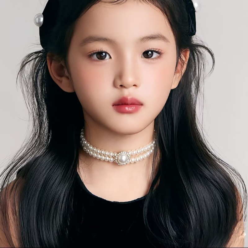 Children's Pearl Necklace, Chanel-Style High-End Multi-Layered Pearl Choker, Light Luxury Niche Choker Necklace, Fashionable Accessory Children's Pearl Necklace, Chanel-Style High-End Multi-Layered Pearl Choker, Light Luxury Niche Choker Necklace, Fashionable Accessory