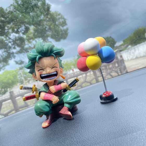 자동차 장식품 센터 콘솔 장식 용품 만화 만화 원 해적 Luffy Zoro 남자 자동차 인테리어 장식 용품