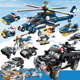 Enlightenment Building Blocks Super Set Transformation Model Children's Police Car 8-Piece Assembly Educational Brain-Teasing Airplane Toy for Boys Aged 6