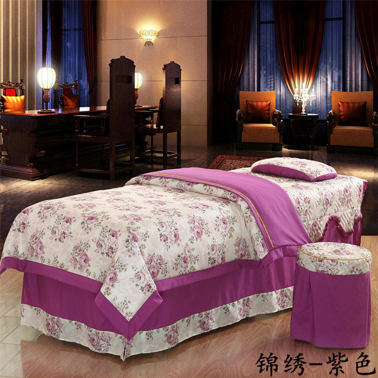 Vẻ đẹp trải giường bốn bộ của thẩm mỹ viện dành riêng massage cơ thể giường bìa màu rắn đơn giản vườn phổ tùy chỉnh