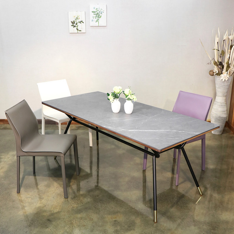 Han-style minimalist dining chair-like room Home Saddle Leather Chair Light Lavish Genuine Leather Designer Creative Modern Extremely Simple Chair