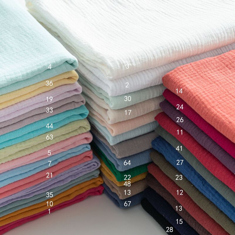 Double-Layer Gauze Cotton Fabric 40% Cotton Gauze Children's Clothing Crepe Pajamas Washed Bubble Gauze Baby Gauze