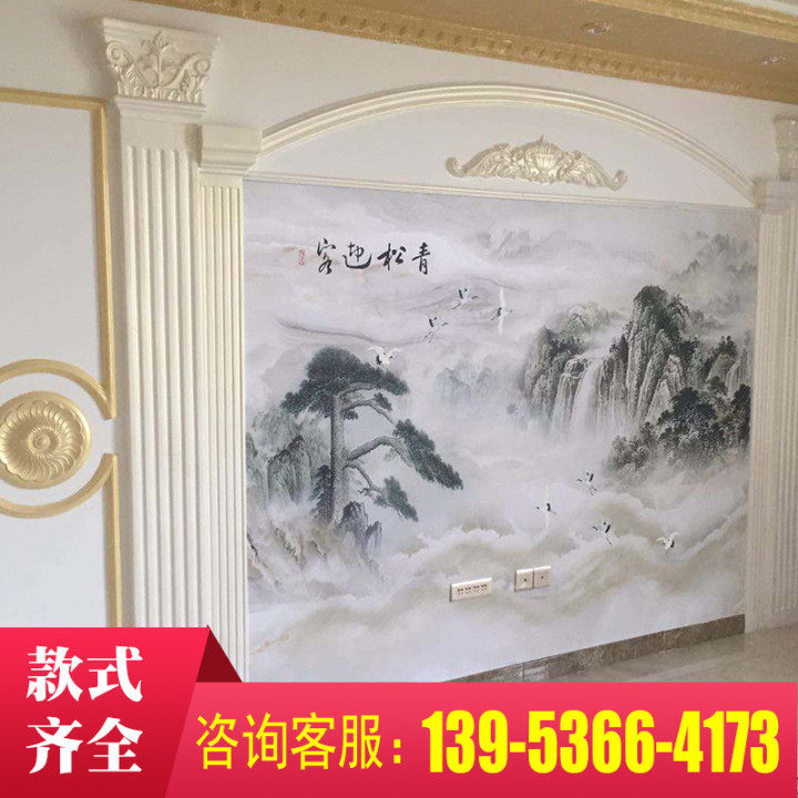 European gypsum TV background wall modeling living room decoration self-adhesive simple modern Roman column gypsum line direct sales