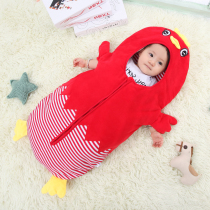 0-3 years old baby cartoon chick sleeping bag baby autumn and winter thickened warm baby anti-jump anti-kick artifact