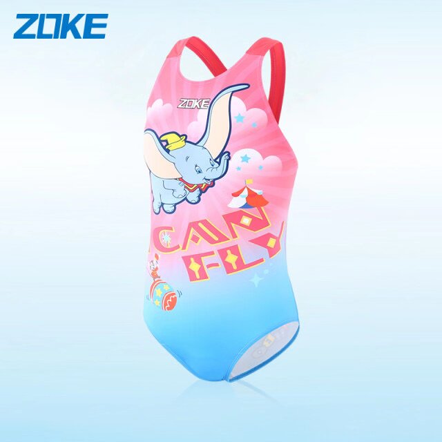 ZOKE Children's Swimsuit Teenage Girls Cute Professional Competition Training Siamese Triangle Children's Swimsuit