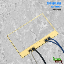 All copper waterproof hidden five-hole IP phone ground socket Pure flat plug mosaic marble ground socket