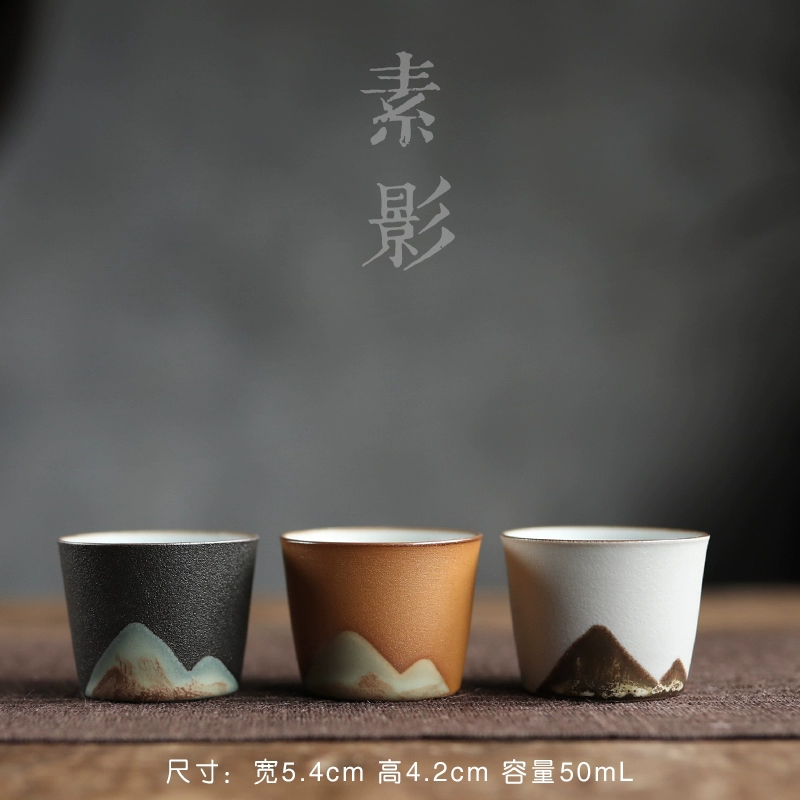 Suying Yuanshan vẽ tay bằng gốm teacup đồ đá Kung Fu đặt bộ tách trà tách trà tại nhà - Trà sứ