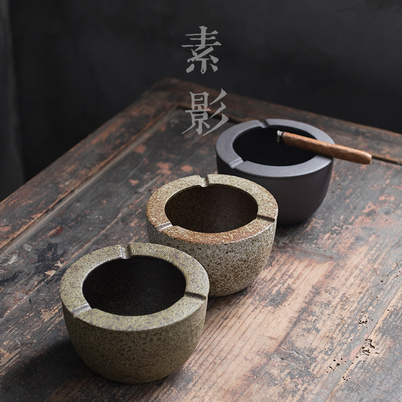 Vegetarian and creative ceramic Ashtray Tea Table Small Number Round Retro Tea Room Decoration Utiliti tea with zero fit swing piece