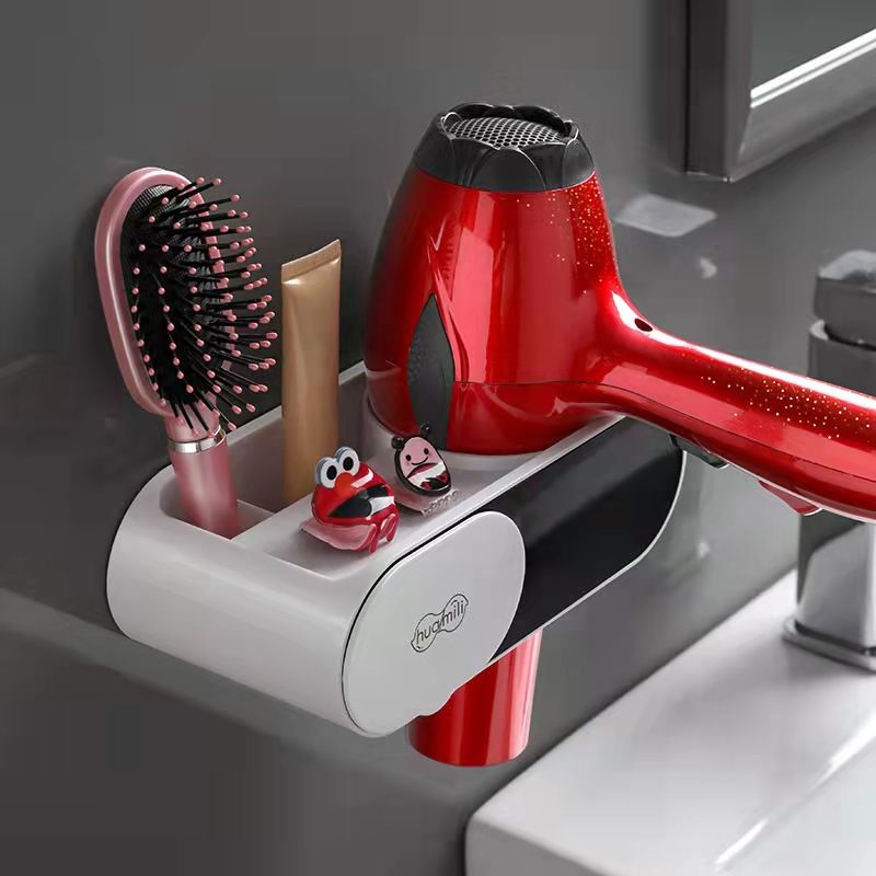 Hairdryer rack free punching toilet bathroom toilet toilet storage hair dryer bracket hair dryer wall hanging