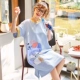 Váy ngủ của phụ nữ mùa hè mỏng phần cotton tinh khiết dễ thương ngắn tay dịch vụ tại nhà cotton lỏng lẻo phụ nữ mang thai đồ ngủ phụ nữ mùa hè - Đêm đầm