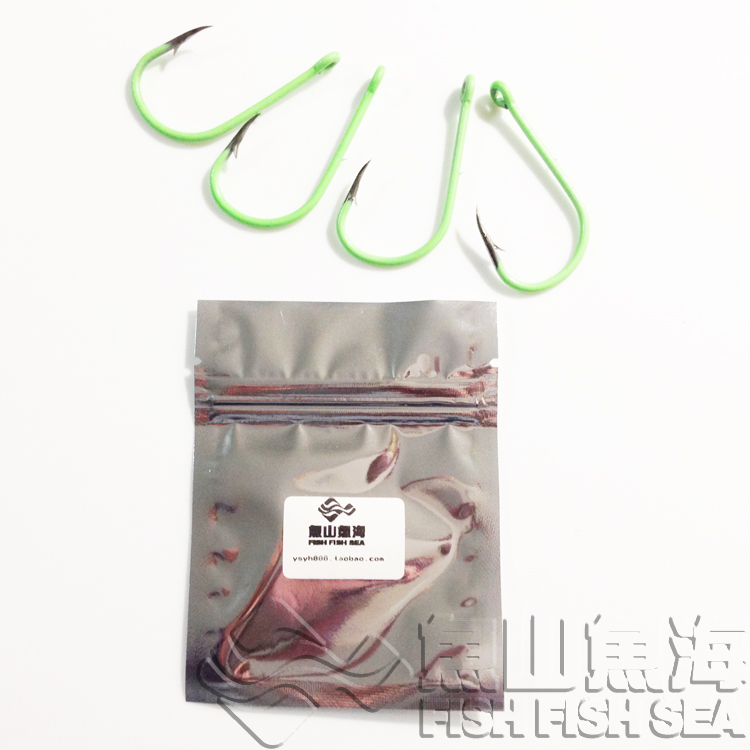 Ise Ni Luminous Fluorescent Hook No 30 Single back spines with ring hook Shipwreck fishing hook Fishing large luminous hook