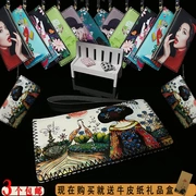 Vân Nam Lijiang ví handmade phong cách quốc gia ví graffiti vẽ nhiều lớp dây kéo túi ly hợp quà tặng