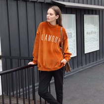 Beautiful Pregnancy Season Autumn Winter New Korean Version Plus Suede Long Sleeve Plush Big Code Super Warm Pregnant Woman Blouse Thicken