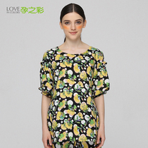 Pregnant color linen thin short sleeve loose maternity dress summer new large size pregnant women jacket