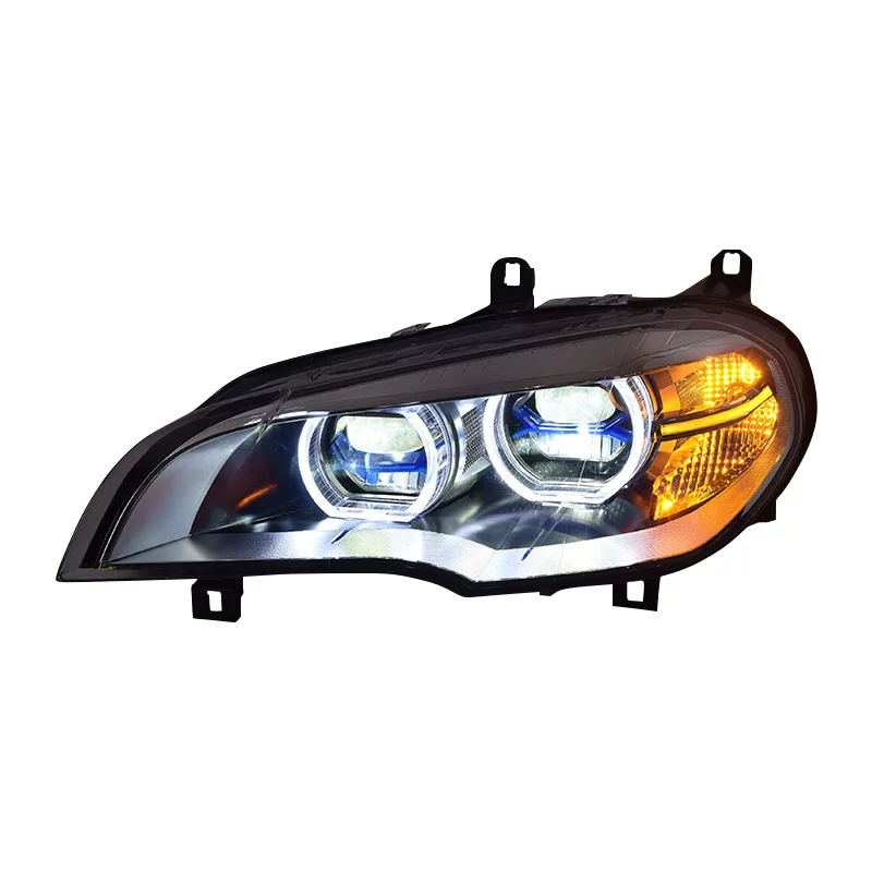Подходит для адаптера передней фары BMW X5 07-13 E70, модифицированное ангельское глазко LED-линза дневной ходовой огонь направление свет
