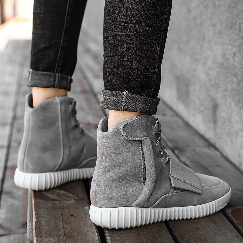 Tongmai coconut 750 high tube men's shoes winter tide shoes black luminous gray really explosive Velcro machine yeezy black warrior