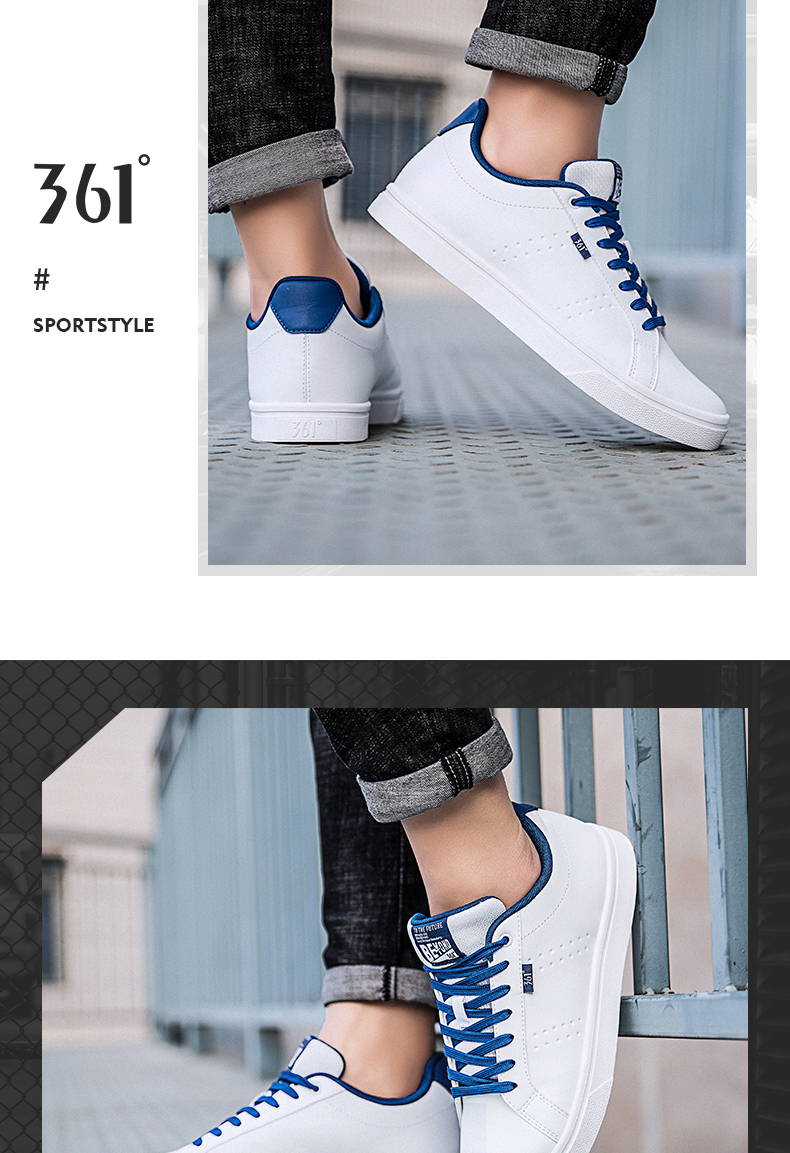 361 giày nam mùa thu trắng giày 361 độ giày nam thương hiệu air Force one men trắng thoáng khí - Dép / giày thường giày sneaker nam đẹp