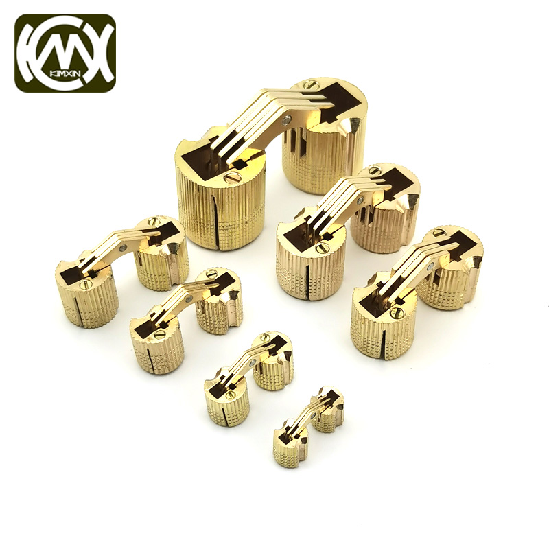 Pure copper word hidden hinge Bucket hinge Folding door hidden hinge Cigarette box pure copper 180 degree hinge