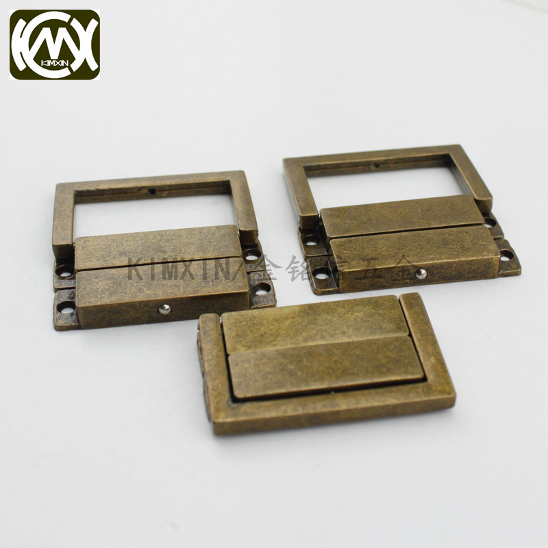 Antique wooden box lock Bronze quartet lock Wooden box hardware accessories with bronze screw W-014