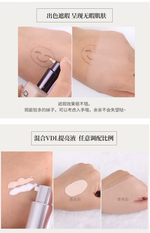 VDL Foundation Liquid Korea Cleansing Moisturising Skin Kem che khuyết điểm Kem nền 30ml