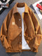 High-end workwear denim jacket for men in spring and autumn new versatile loose large size Ami khaki retro jacket trendy