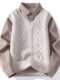 Shirt collar splicing fake two-piece sweater for men, autumn and winter inner layering shirt, Japanese retro loose shirt, can be worn outside