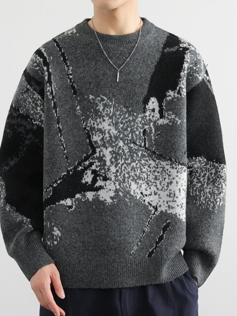 Men's lazy pullover sweater autumn and winter 2024 new design top sweater base layer sweater
