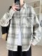 High-end spring and autumn plaid jacket for men, teenagers and high school students jacket tops, men's casual long-sleeved shirts