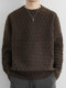 High quality sweater men's round neck knitted bottoming shirt with casual autumn men's jacquard thickened solid color sweater