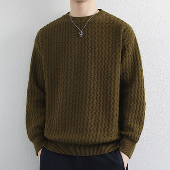 High-End Men's Sweater with American Retro Texture, Autumn/Winter 2026 New Heavy-Duty Loose-Fitting Wool-Blend Base Layer Top for Men