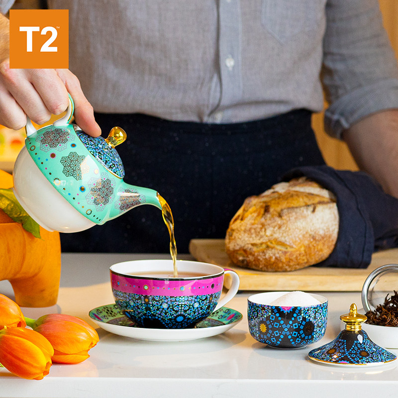 澳洲进口 T2 摩洛哥万花筒系列 骨瓷子母壶套装 450ml 下单折后¥200包邮包税