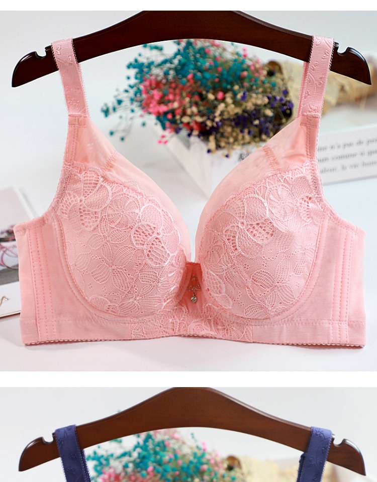 Kích thước lớn ngực lớn tập hợp nhỏ thu thập đầy đủ sữa cốc siêu mỏng không xốp điều chỉnh đồ lót áo ngực CD cup áo lót nâng ngực