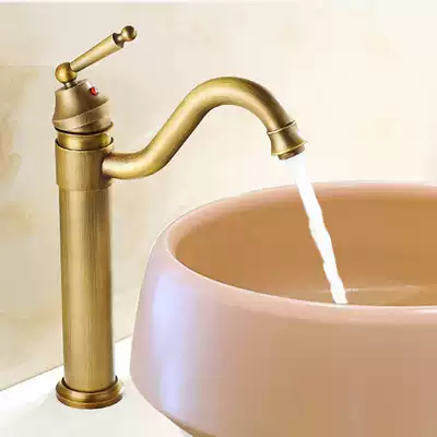 360 degree rotating full copper water cage head European retro hot and cold faucet wash face wash basin