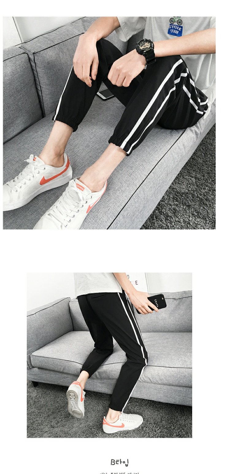 Quần nam phiên bản Hàn Quốc xu hướng 9 điểm chân nhỏ quần ống rộng thể thao thương hiệu dầm chân thanh mảnh Anh chàng tinh thần xã hội quần lót nam