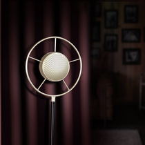 Retro nostalgic microphone floor stand 80s old-fashioned stand mold creative old Shanghai props decoration ornaments