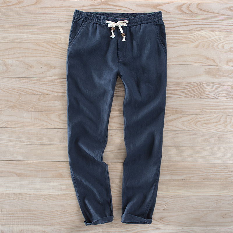 Summer men pants tight beach pants straight straight tube mens large size men's pants breathable casual pants thin