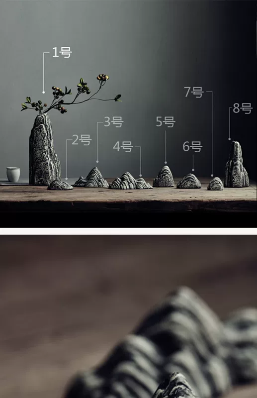 Hoa gốm sứ bình hoa mới Trung Quốc hiên mô hình phòng nhỏ trang trí nhà trang trí sân vườn Zen nước núi khô