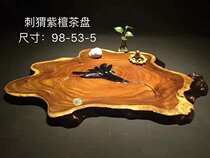 Wood root carving factory hedgehog red sandalwood tea tray tea table tea table ornaments direct natural side natural tea tray