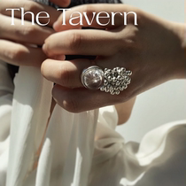 The Tavern Korea RU SHUO niche design cutting BELL sterling silver white crystal ring