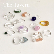  TheTavern niche independent designer American multi-color transparent JaneDArensbourg Glass ring
