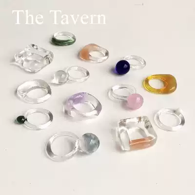 TheTavern niche independent designer American multi-color transparent JaneDArensbourg glass ring