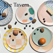  TheTavern Xenia Taler Bamboo eco-friendly contrast geometric picnic plate Childrens dining utensils