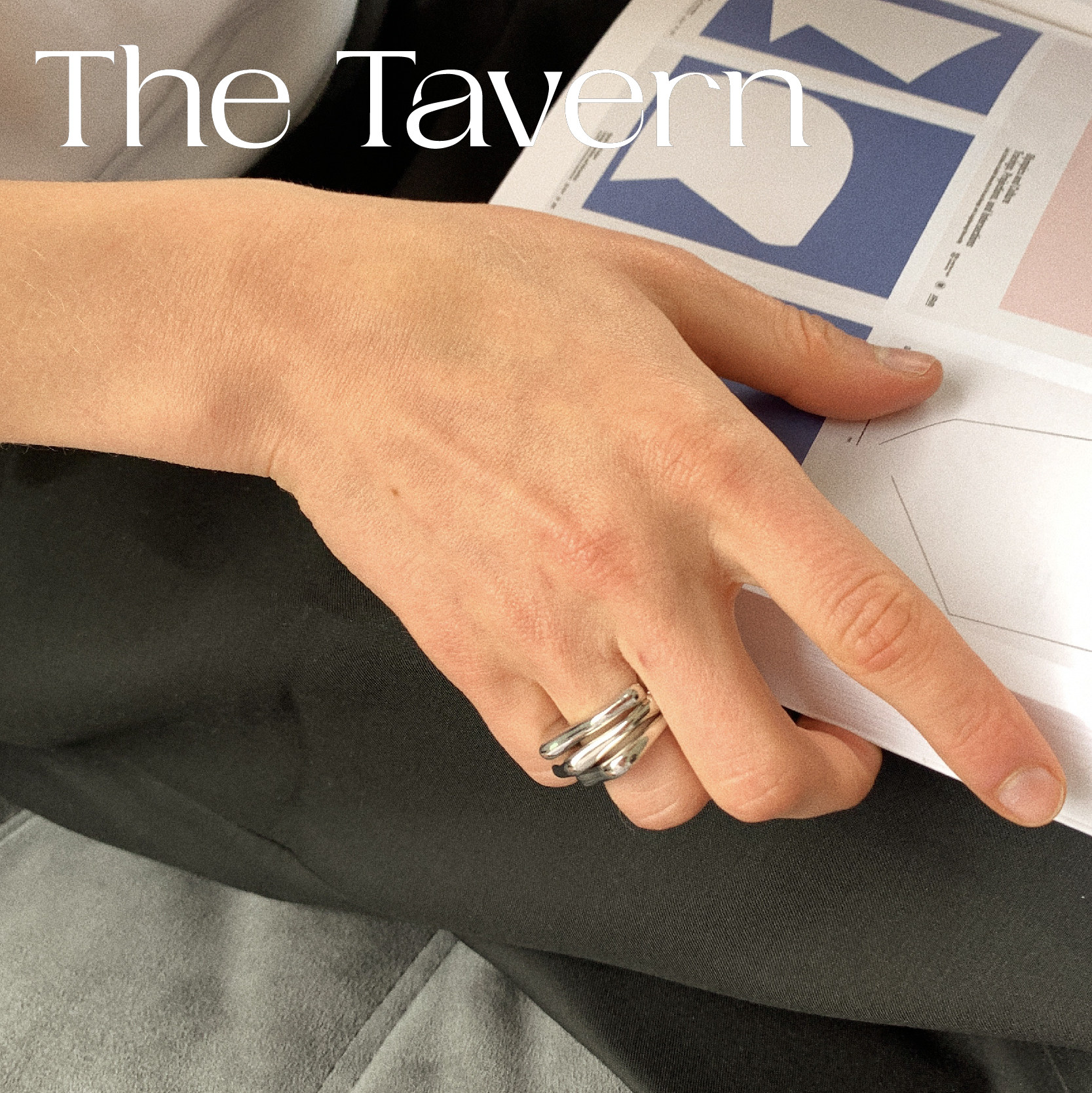 TAVN niche independent designer Trio Ring three stacked open platinum ring rings