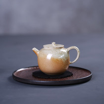 Original coarse pottery round pot bearing ceramic dry foam table pot supporting pot cushion household single-layer tea tray retro tea ceremony accessories