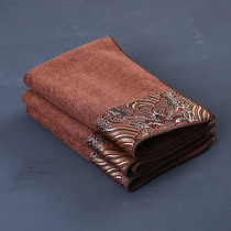 Retro Chinese-style cloud brocade tea towel thickened large absorbent tea table rag kung fu tea ceremony tea table special towel