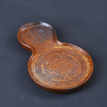 Japanese-style coarse pottery tea tray small tray imitation firewood dried tea table ceramic kung fu tea set household tea boat pot support tea tray